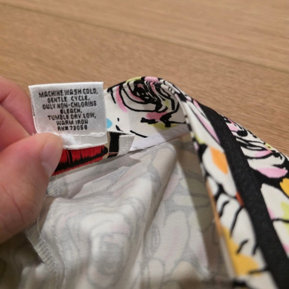 VTG Talbots Petites Pants Cropped Wide Leg Size 2P White Multi Color Floral NWT - Picture 5 of 10